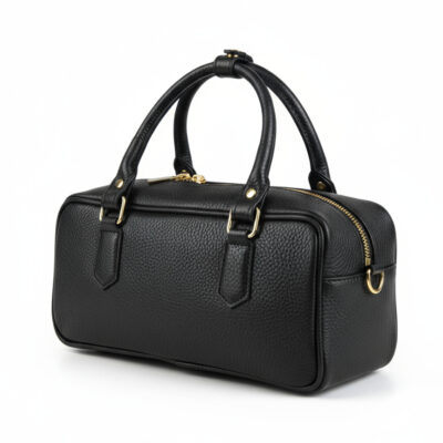 elegant sort taske, håndlavet i italiensk læder og med et minimalistisk design